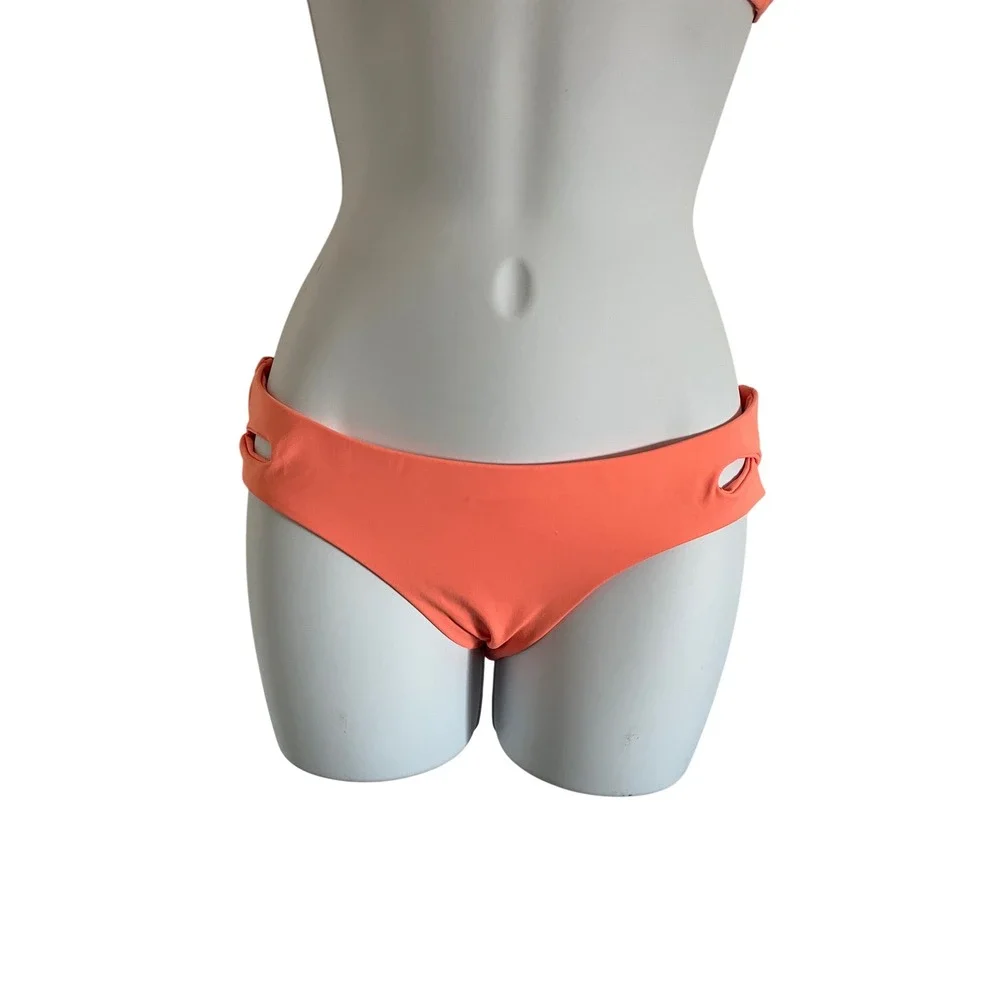 BECCA Coral High Neck Keyhole‎ Cutout Bikini Set